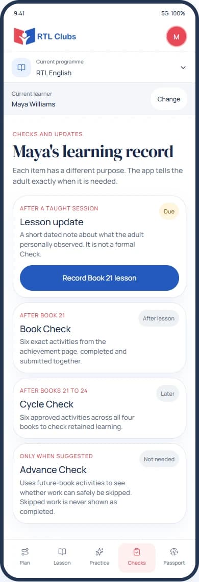 See the next Check: app preview with example data