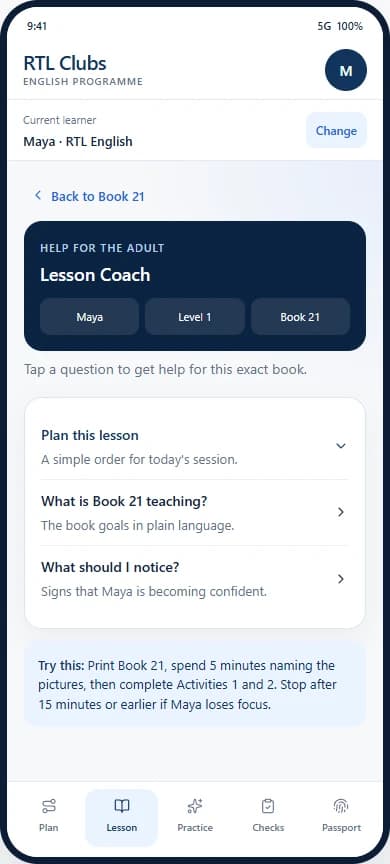 Explore teaching guidance: app preview with example data