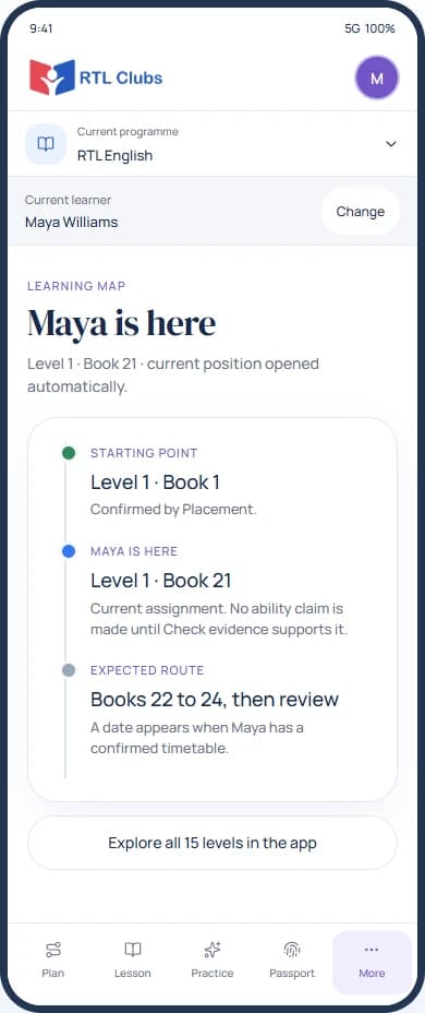 See the wider learning map: app preview with example data
